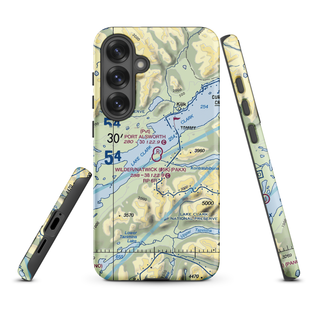Port Alsworth Airport (TPO) VFR Sectional Samsung Phone Case Samsung Galaxy S25 Plus model shown