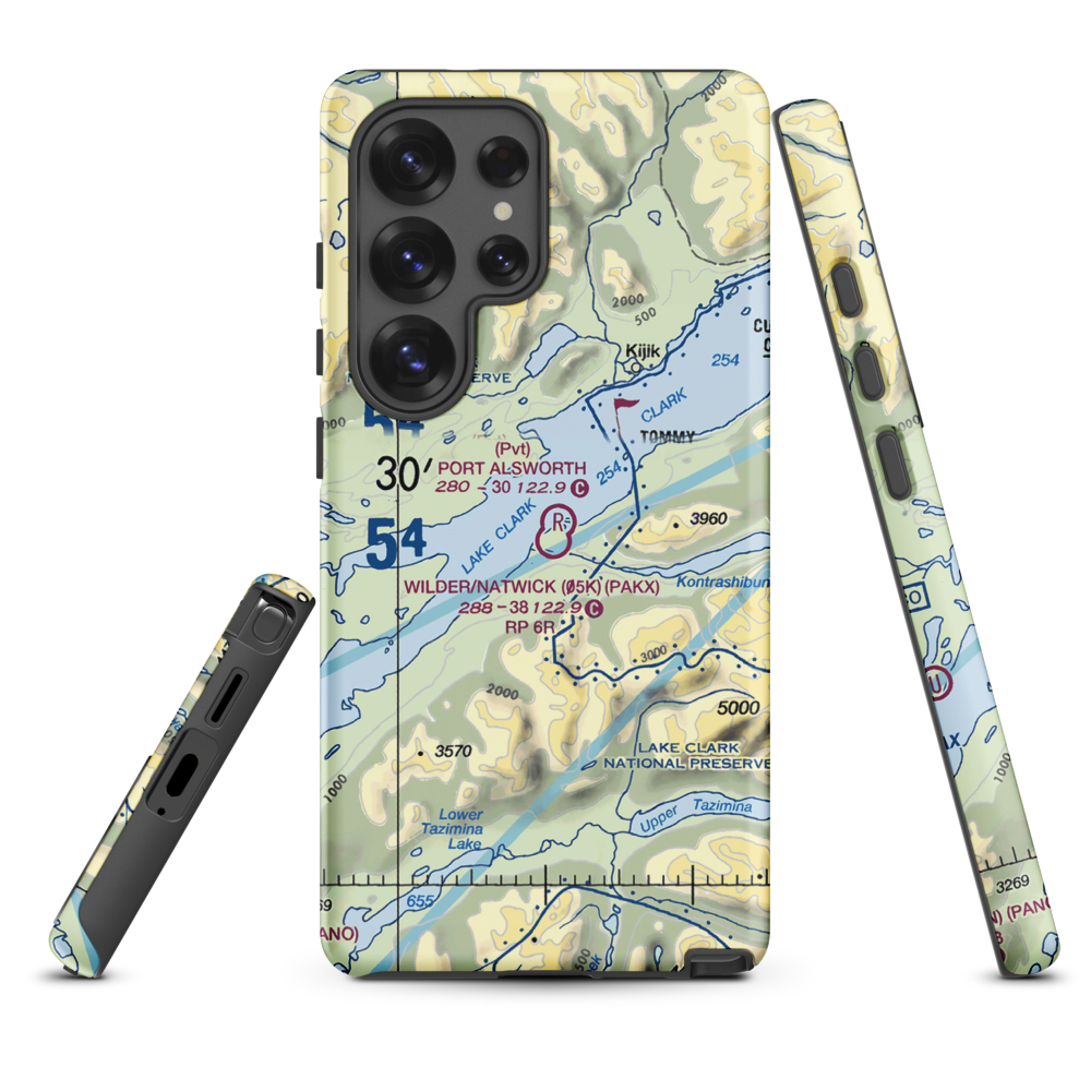 Port Alsworth Airport (TPO) VFR Sectional Samsung Phone Case Samsung Galaxy S25 Ultra model shown