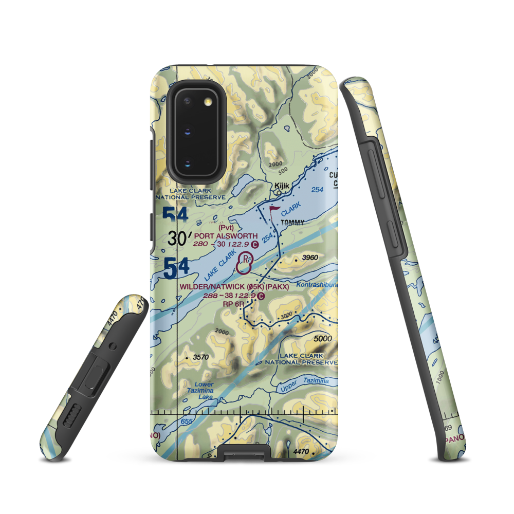 Port Alsworth Airport (TPO) VFR Sectional Samsung Phone Case Samsung Galaxy S20 model shown