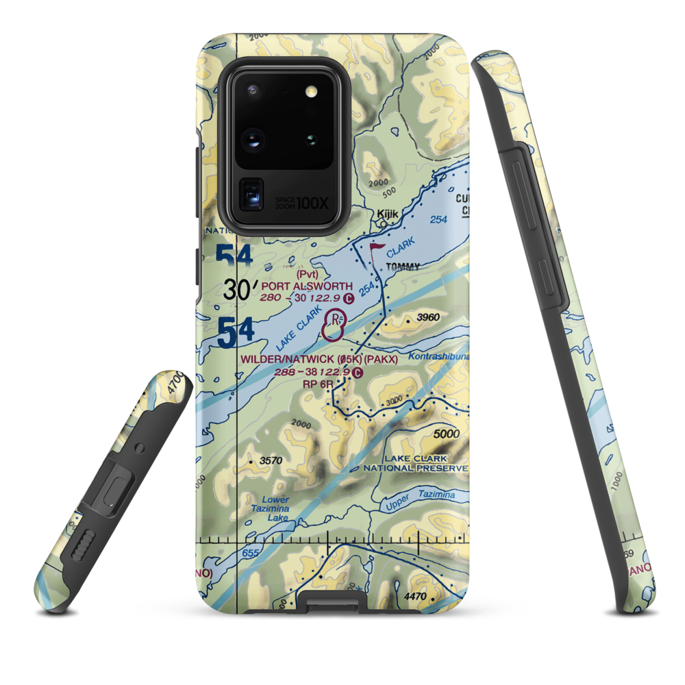 Port Alsworth Airport (TPO) VFR Sectional Samsung Phone Case Samsung Galaxy S20 Ultra model shown