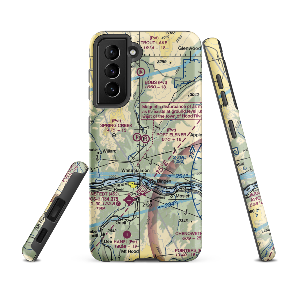 Port Elsner Airport (75WA) VFR Sectional Samsung Phone Case Samsung Galaxy S21 FE model shown