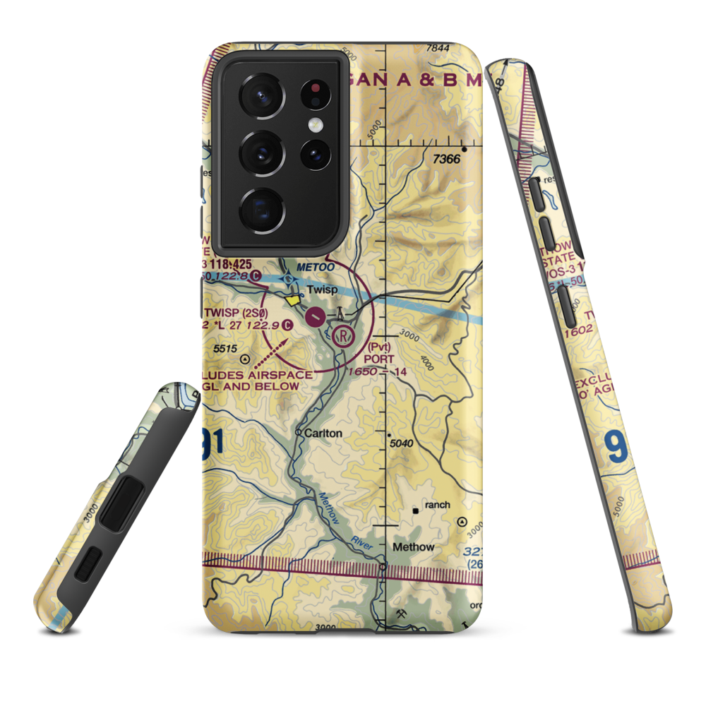 Port Field (WS87) VFR Sectional Samsung Phone Case Samsung Galaxy S21 Plus model shown