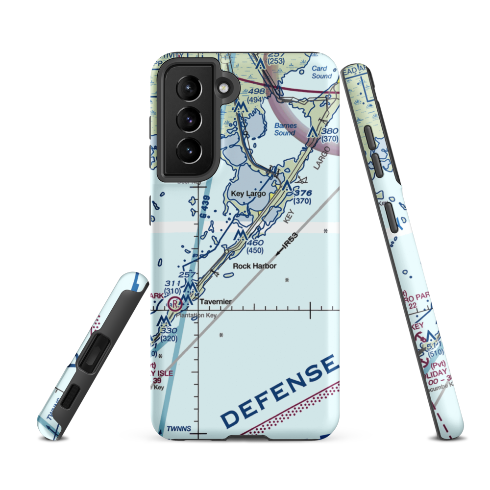 Port Largo Airport (KYL) VFR Sectional Samsung Phone Case Samsung Galaxy S21 FE model shown