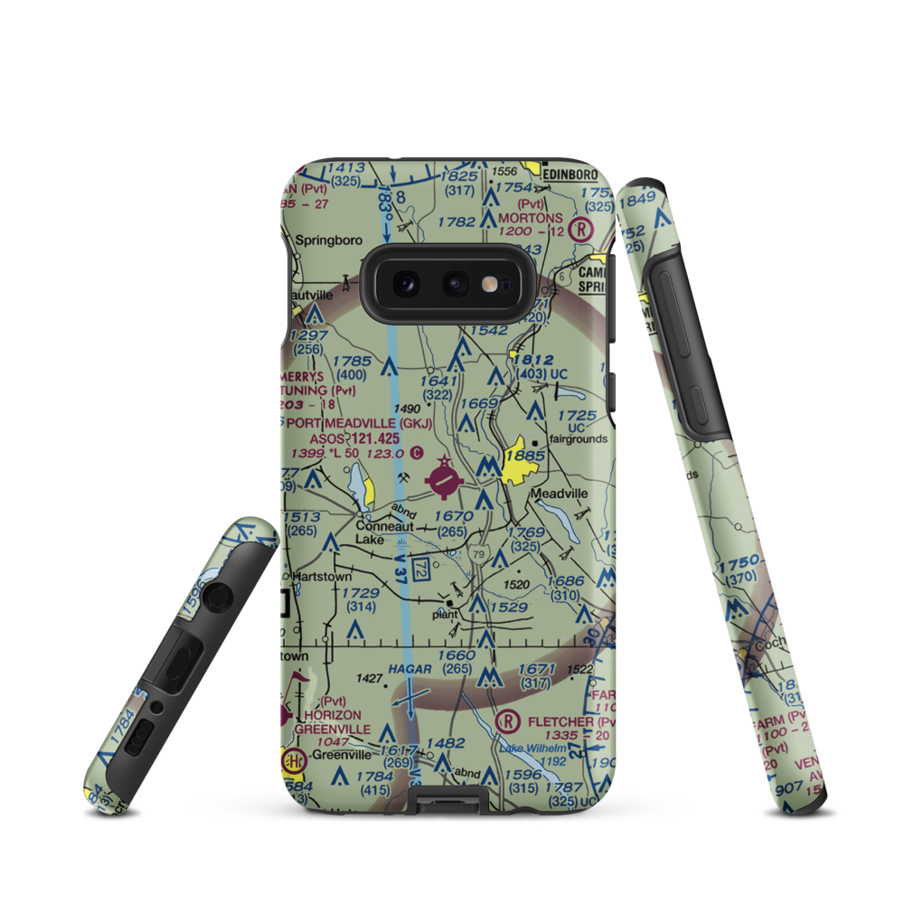 Port Meadville Airport (GKJ) VFR Sectional Samsung Phone Case Samsung Galaxy S10e model shown