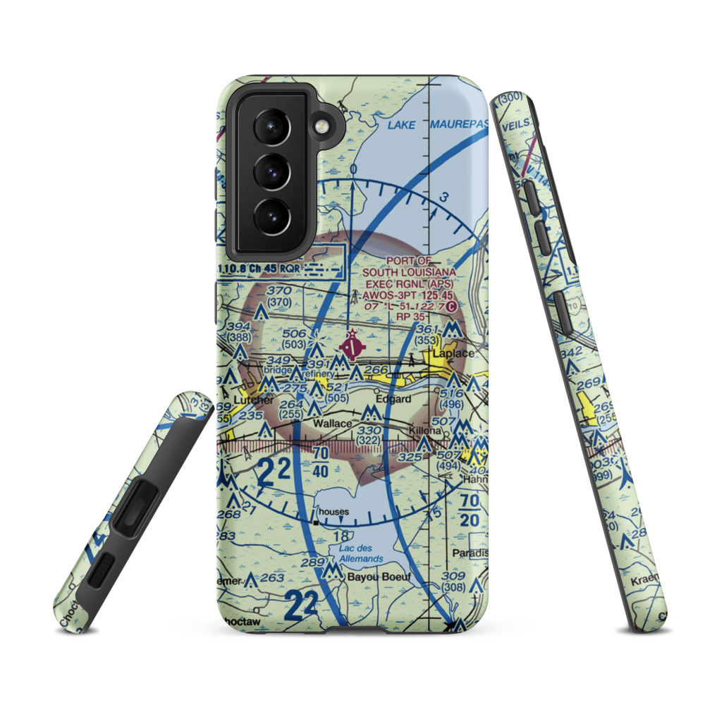 Port of South Louisiana Executive Regional Airport (APS) VFR Sectional Samsung Phone Case Samsung Galaxy S21 Ultra model shown