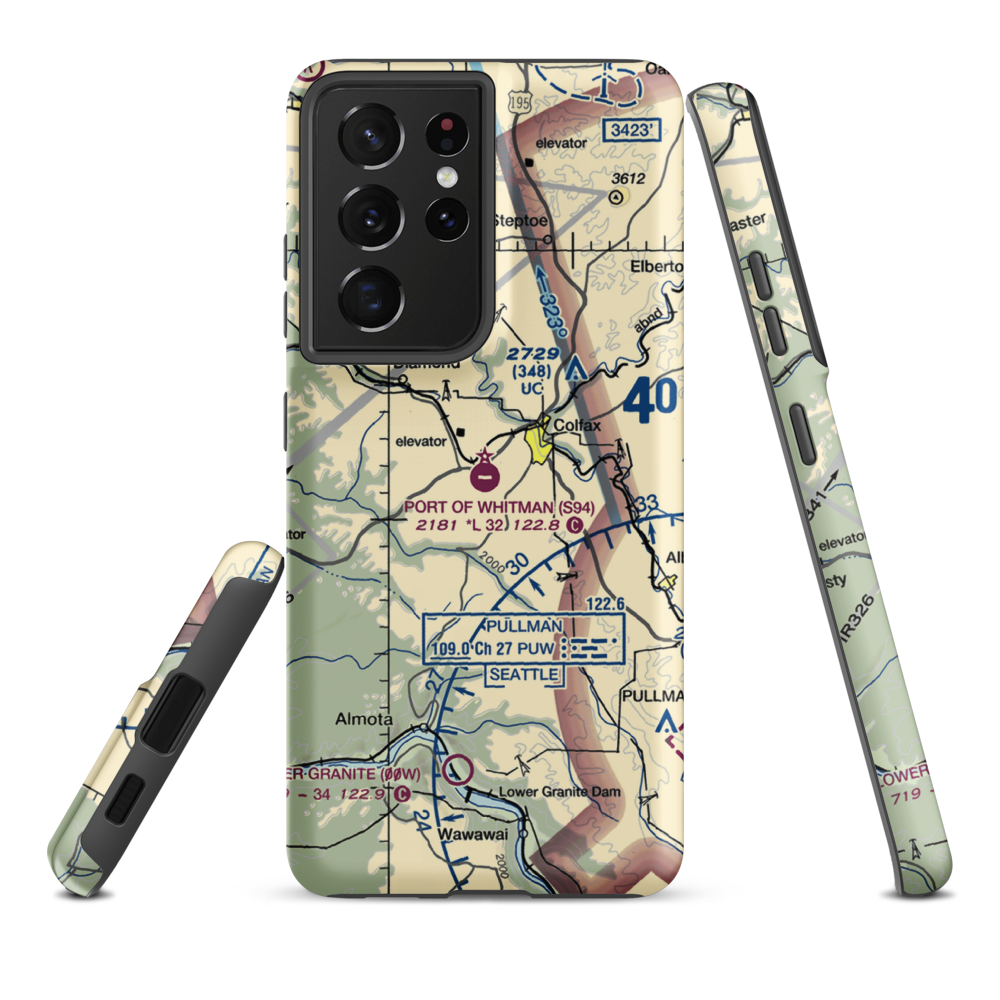 Port of Whitman Business Air Center Airport (S94) VFR Sectional Samsung Phone Case Samsung Galaxy S21 Ultra model shown