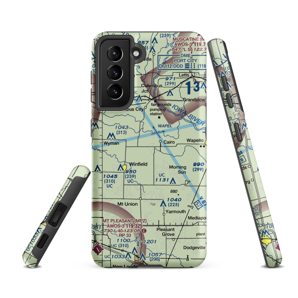 Port Paradise Farms Airport (8IA2) VFR Sectional Samsung Phone Case Samsung Galaxy S21 FE model shown