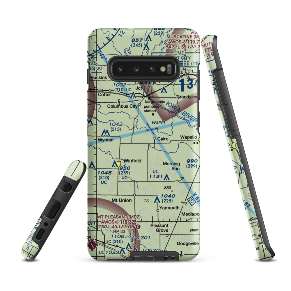 Port Paradise Farms Airport (8IA2) VFR Sectional Samsung Phone Case Samsung Galaxy S10 Plus model shown