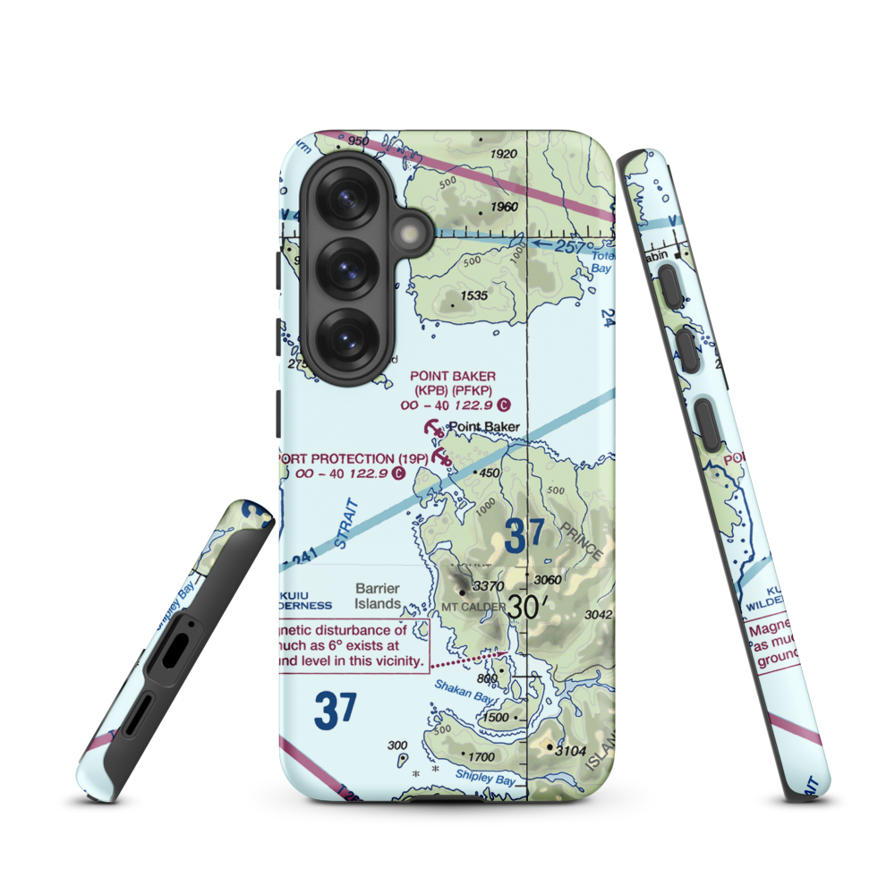 Port Protection Seaplane Base (19P) VFR Sectional Samsung Phone Case Samsung Galaxy S25 model shown