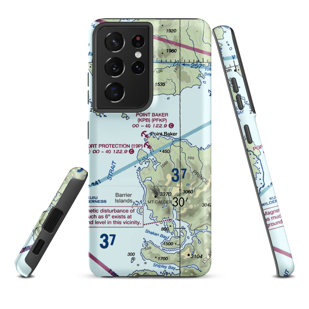 Port Protection Seaplane Base (19P) VFR Sectional Samsung Phone Case Samsung Galaxy S21 Plus model shown