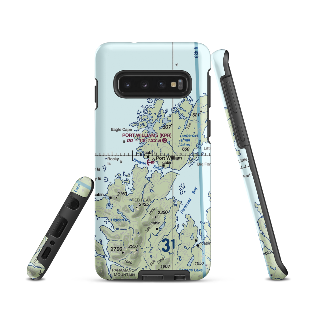 Port Williams Seaplane Base (KPR) VFR Sectional Samsung Phone Case Samsung Galaxy S10 model shown