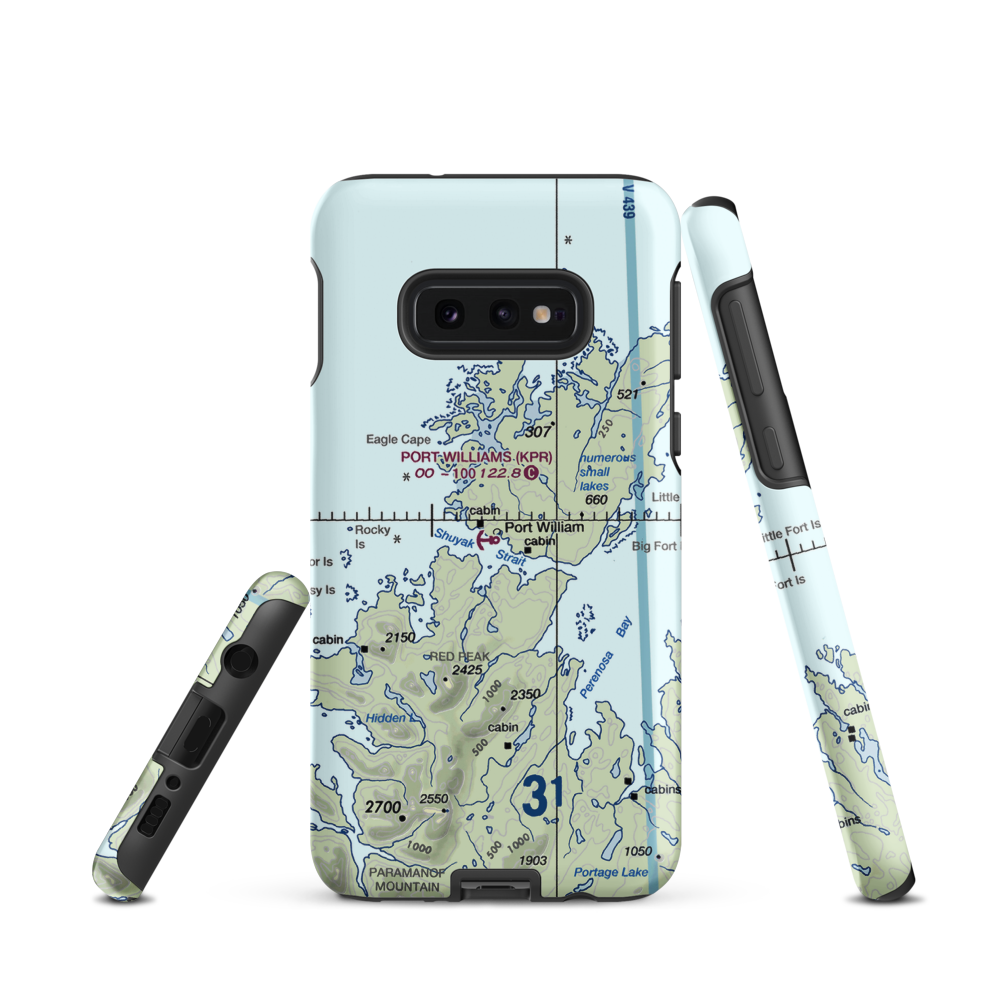 Port Williams Seaplane Base (KPR) VFR Sectional Samsung Phone Case Samsung Galaxy S10 Plus model shown