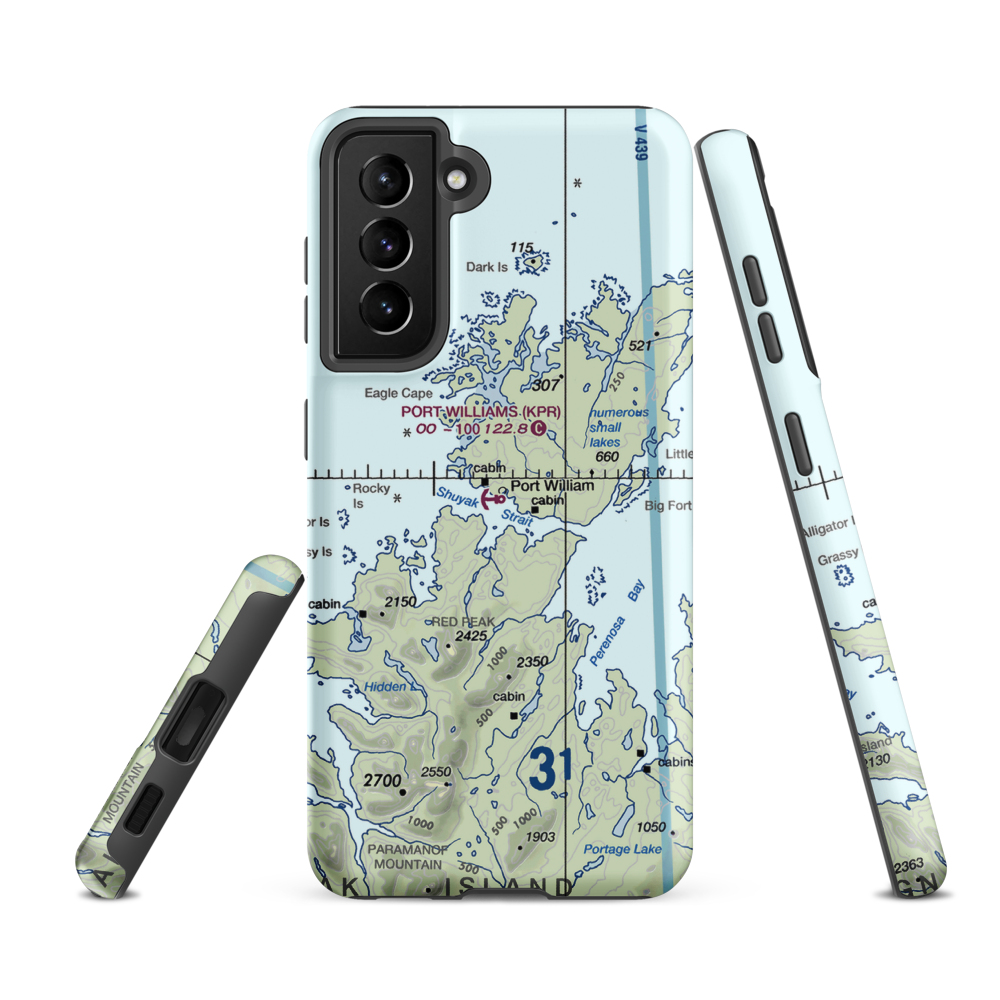 Port Williams Seaplane Base (KPR) VFR Sectional Samsung Phone Case Samsung Galaxy S21 Ultra model shown