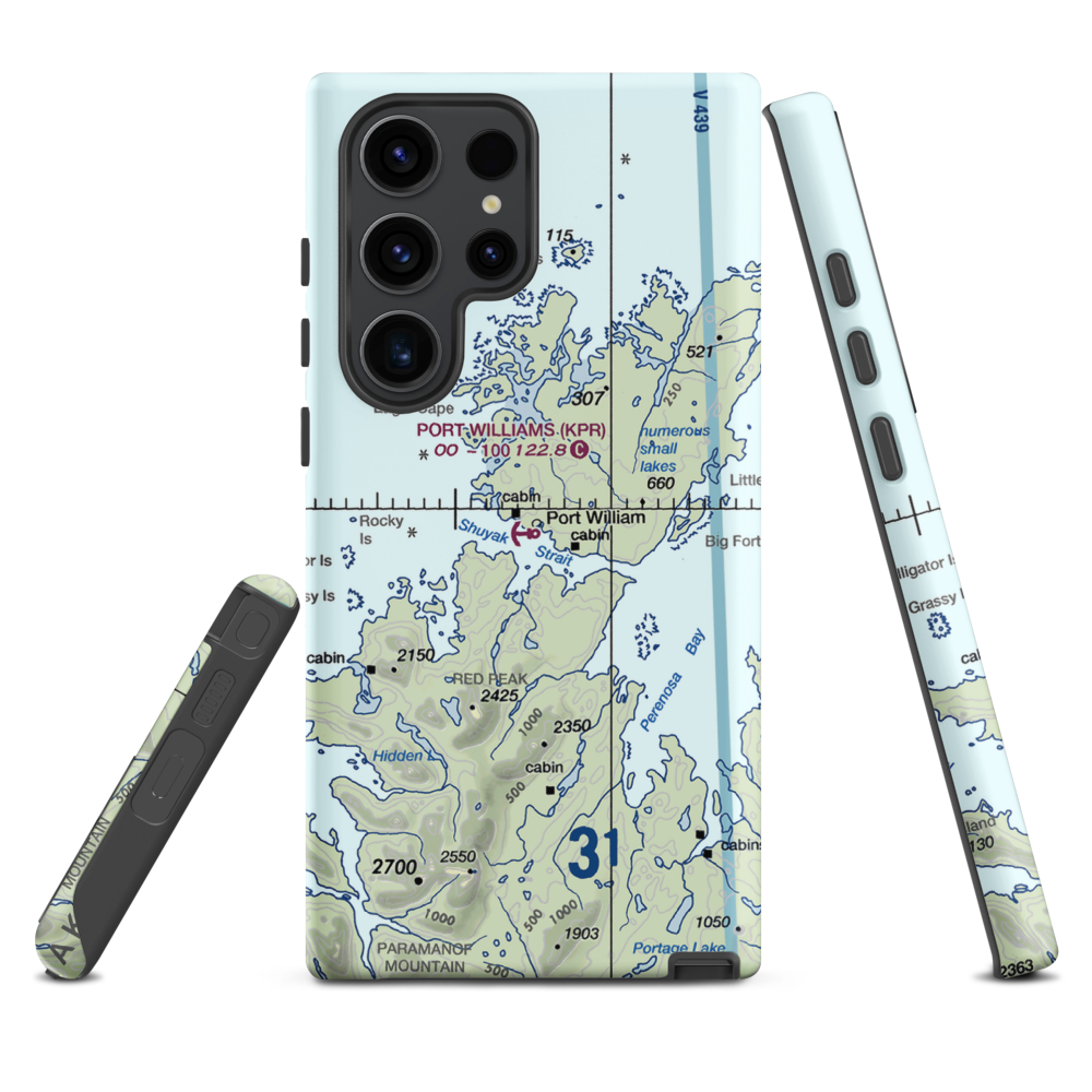 Port Williams Seaplane Base (KPR) VFR Sectional Samsung Phone Case Samsung Galaxy S23 Ultra model shown