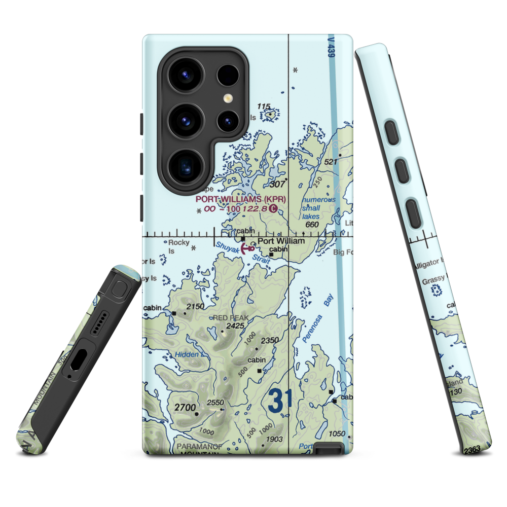 Port Williams Seaplane Base (KPR) VFR Sectional Samsung Phone Case Samsung Galaxy S24 Ultra model shown
