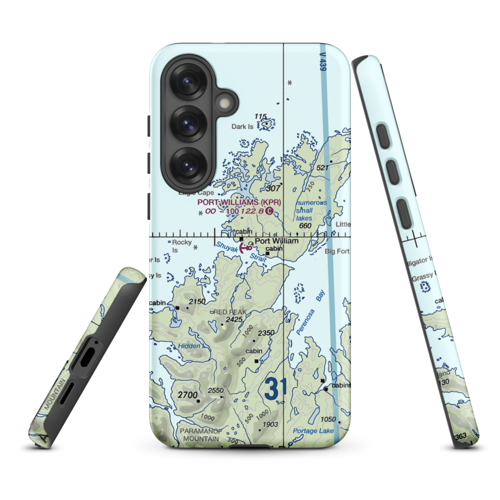 Port Williams Seaplane Base (KPR) VFR Sectional Samsung Phone Case Samsung Galaxy S25 Plus model shown