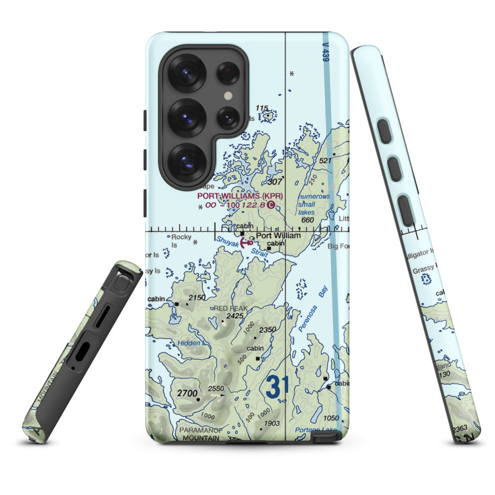 Port Williams Seaplane Base (KPR) VFR Sectional Samsung Phone Case Samsung Galaxy S25 Ultra model shown