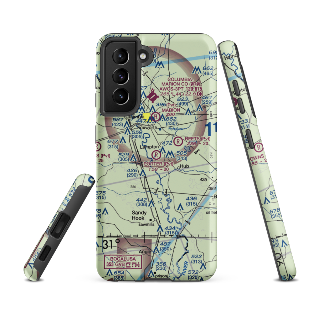 Porter Airport (5MS3) VFR Sectional Samsung Phone Case Samsung Galaxy S21 FE model shown