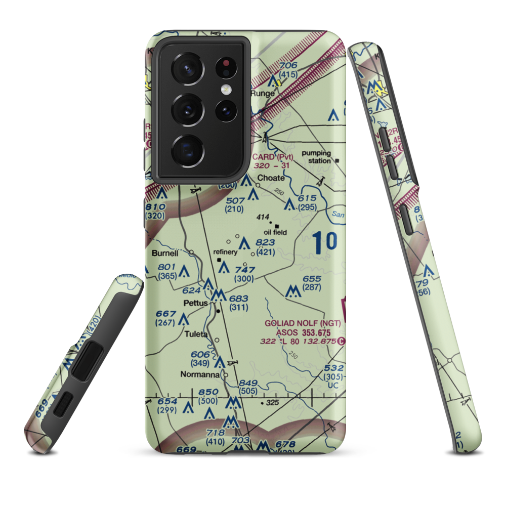 Porter Ranch Airport (87TX) VFR Sectional Samsung Phone Case Samsung Galaxy S21 Ultra model shown
