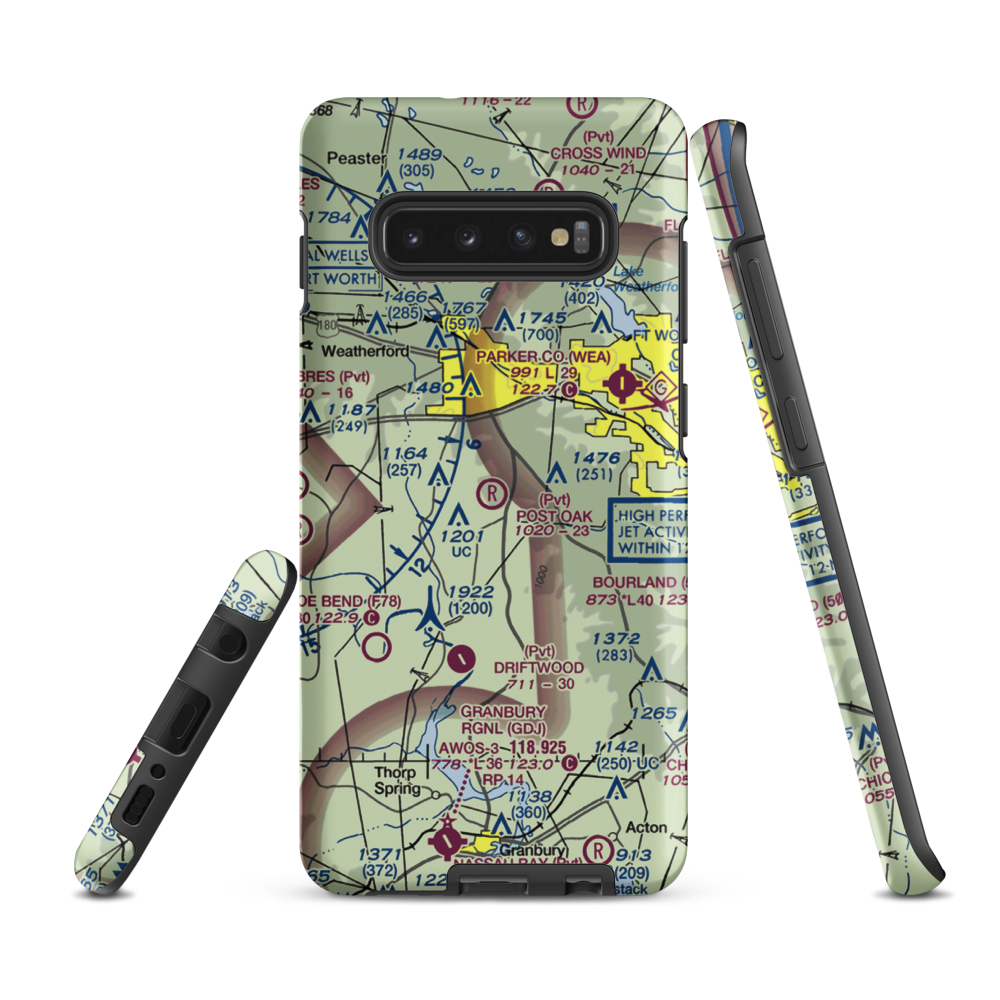 Post Oak Airfield (TA19) VFR Sectional Samsung Phone Case Samsung Galaxy S10e model shown