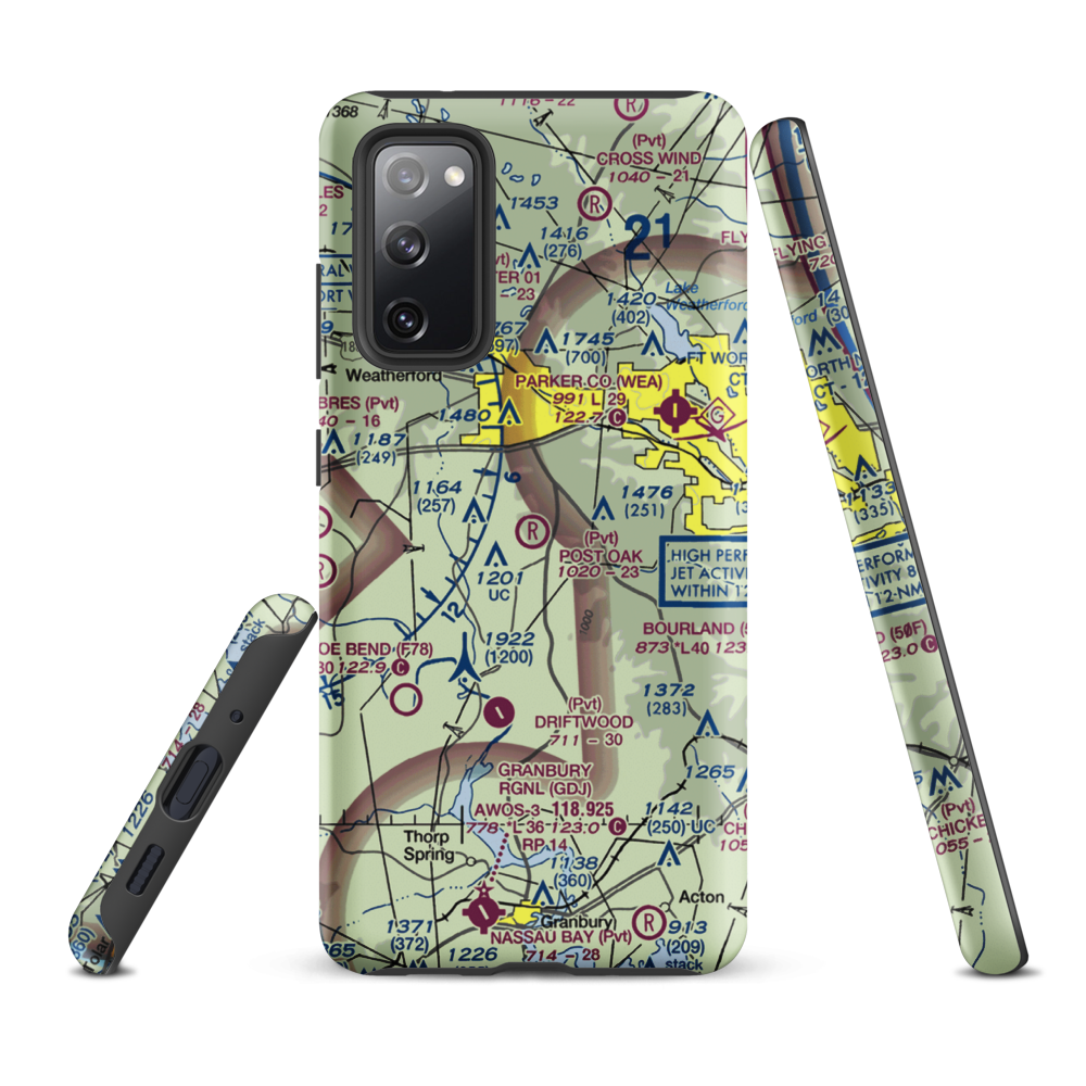 Post Oak Airfield (TA19) VFR Sectional Samsung Phone Case Samsung Galaxy S20 FE model shown