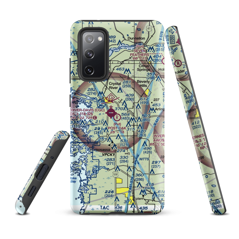 Post Oak Ranch Airport (1FA1) VFR Sectional Samsung Phone Case Samsung Galaxy S20 FE model shown