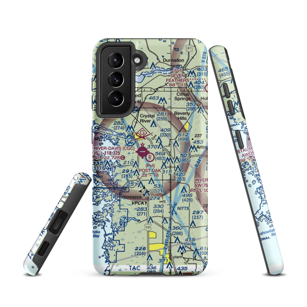 Post Oak Ranch Airport (1FA1) VFR Sectional Samsung Phone Case Samsung Galaxy S21 model shown