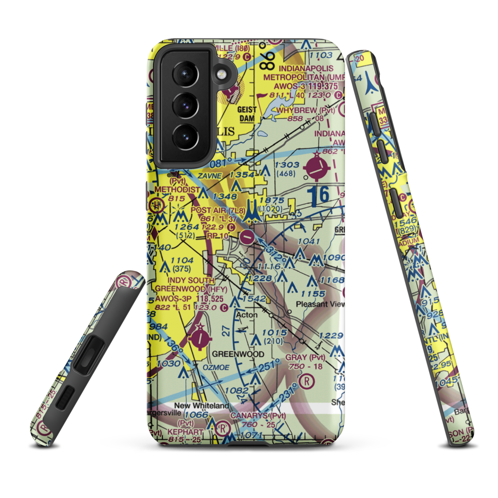 Post-Air Airport (7L8) VFR Sectional Samsung Phone Case Samsung Galaxy S21 FE model shown