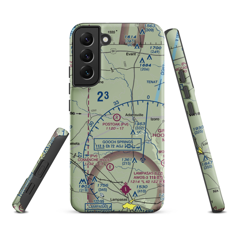 Postoak Airport (76TA) VFR Sectional Samsung Phone Case Samsung Galaxy S22 Plus model shown