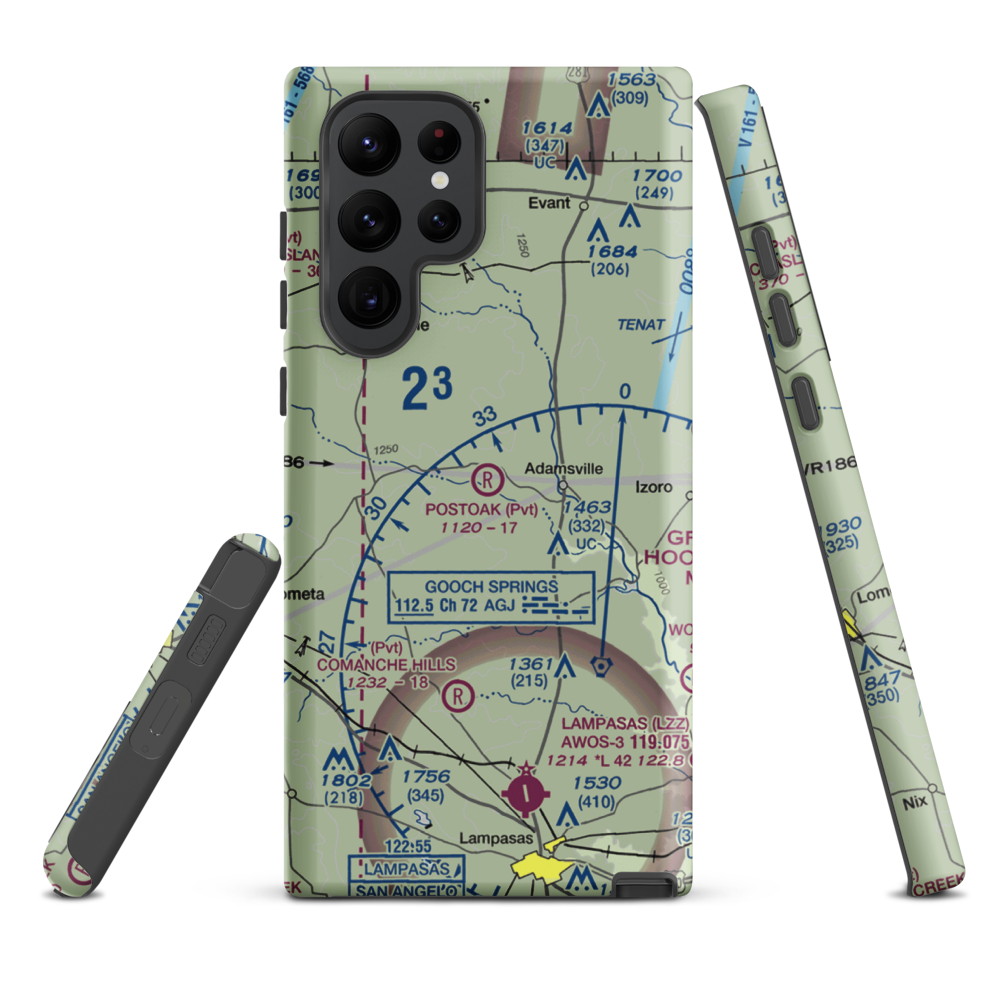 Postoak Airport (76TA) VFR Sectional Samsung Phone Case Samsung Galaxy S22 Ultra model shown