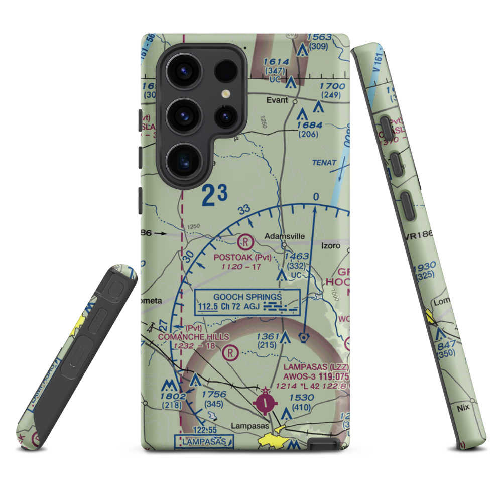 Postoak Airport (76TA) VFR Sectional Samsung Phone Case Samsung Galaxy S23 Ultra model shown