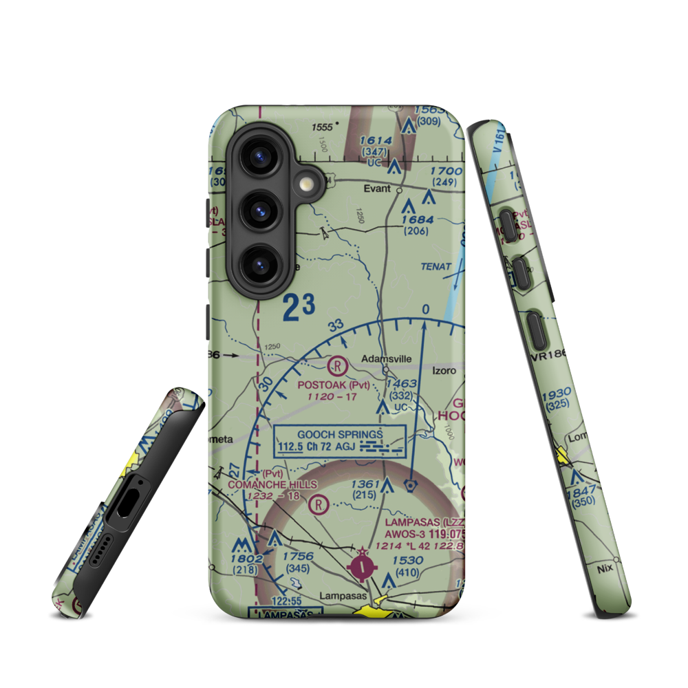 Postoak Airport (76TA) VFR Sectional Samsung Phone Case Samsung Galaxy S24 model shown