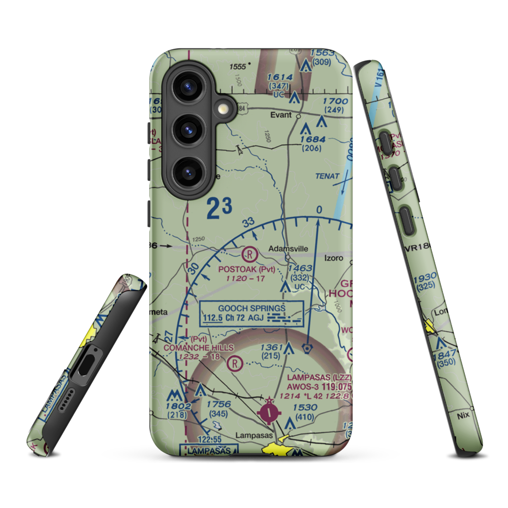 Postoak Airport (76TA) VFR Sectional Samsung Phone Case Samsung Galaxy S24 Plus model shown