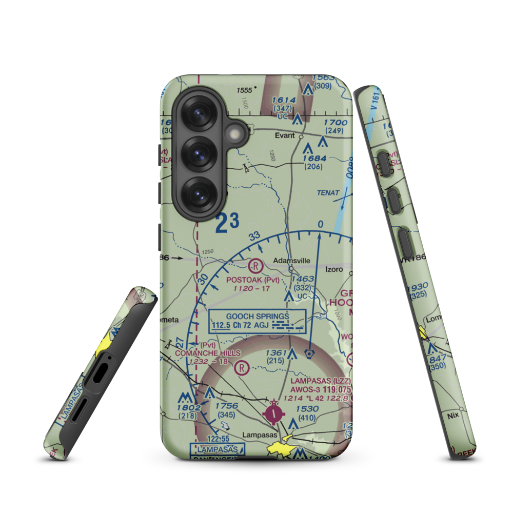 Postoak Airport (76TA) VFR Sectional Samsung Phone Case Samsung Galaxy S25 model shown