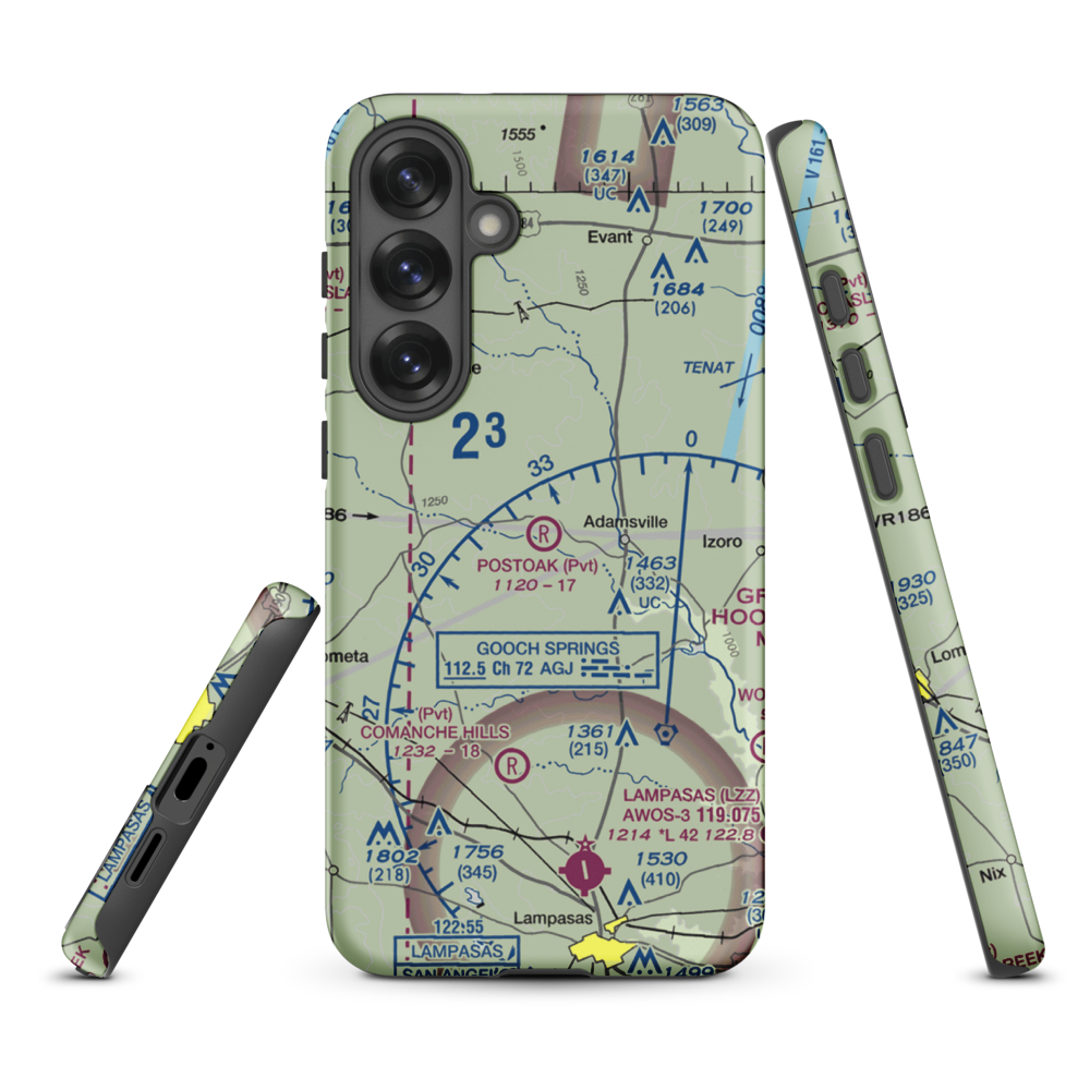 Postoak Airport (76TA) VFR Sectional Samsung Phone Case Samsung Galaxy S25 Plus model shown