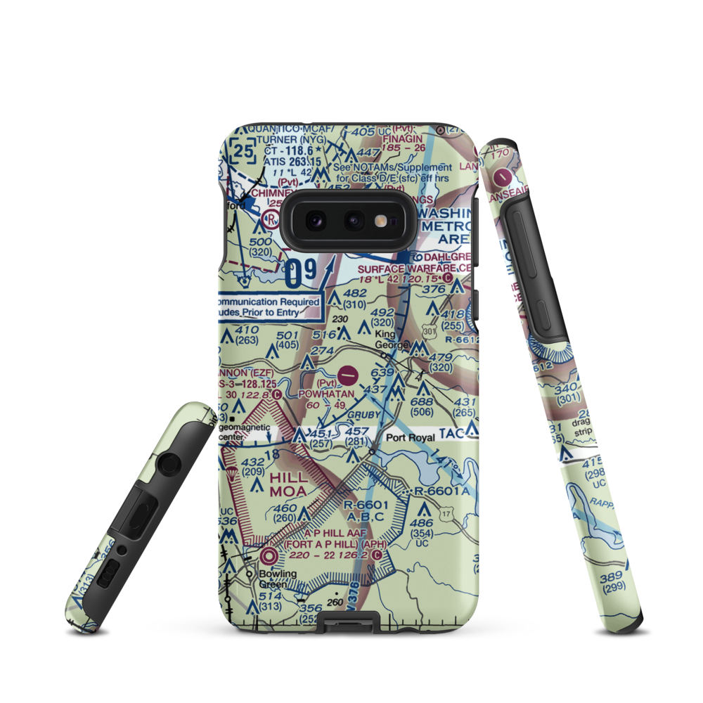 Powhatan Airport (VA57) VFR Sectional Samsung Phone Case Samsung Galaxy S10 Plus model shown