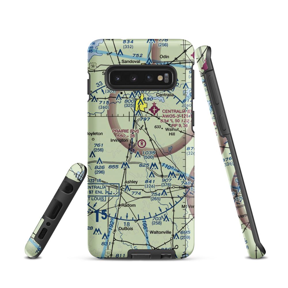 Prairie Airport (83IS) VFR Sectional Samsung Phone Case Samsung Galaxy S10 model shown