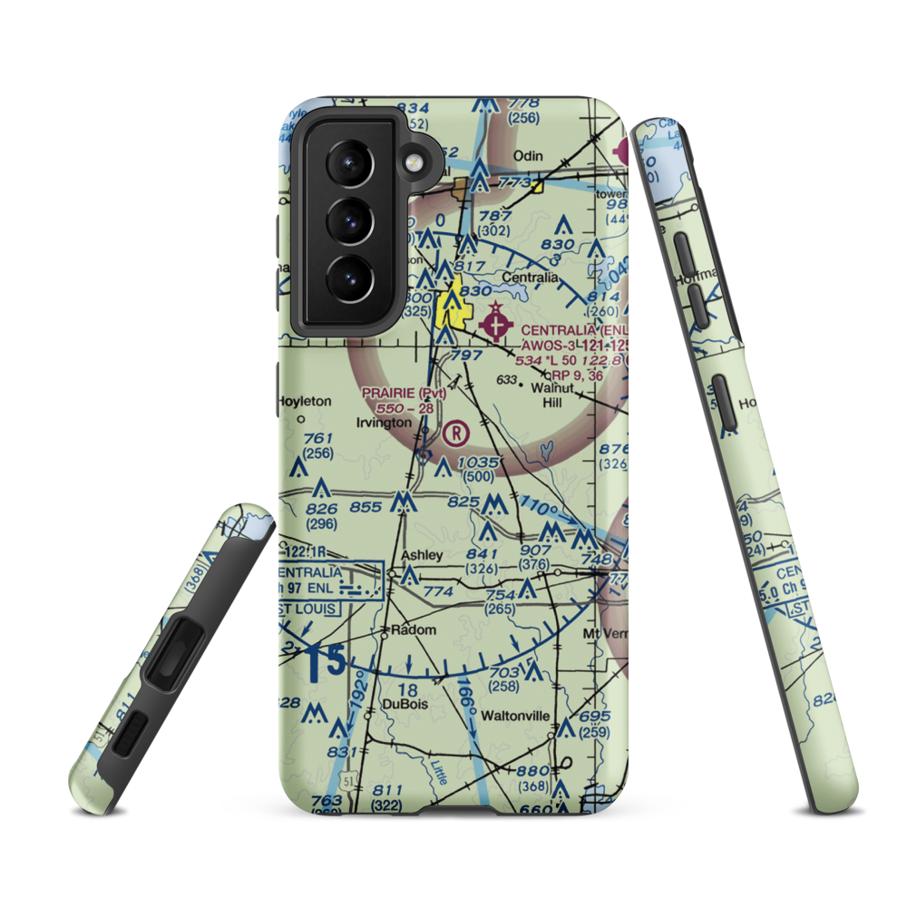 Prairie Airport (83IS) VFR Sectional Samsung Phone Case Samsung Galaxy S21 FE model shown