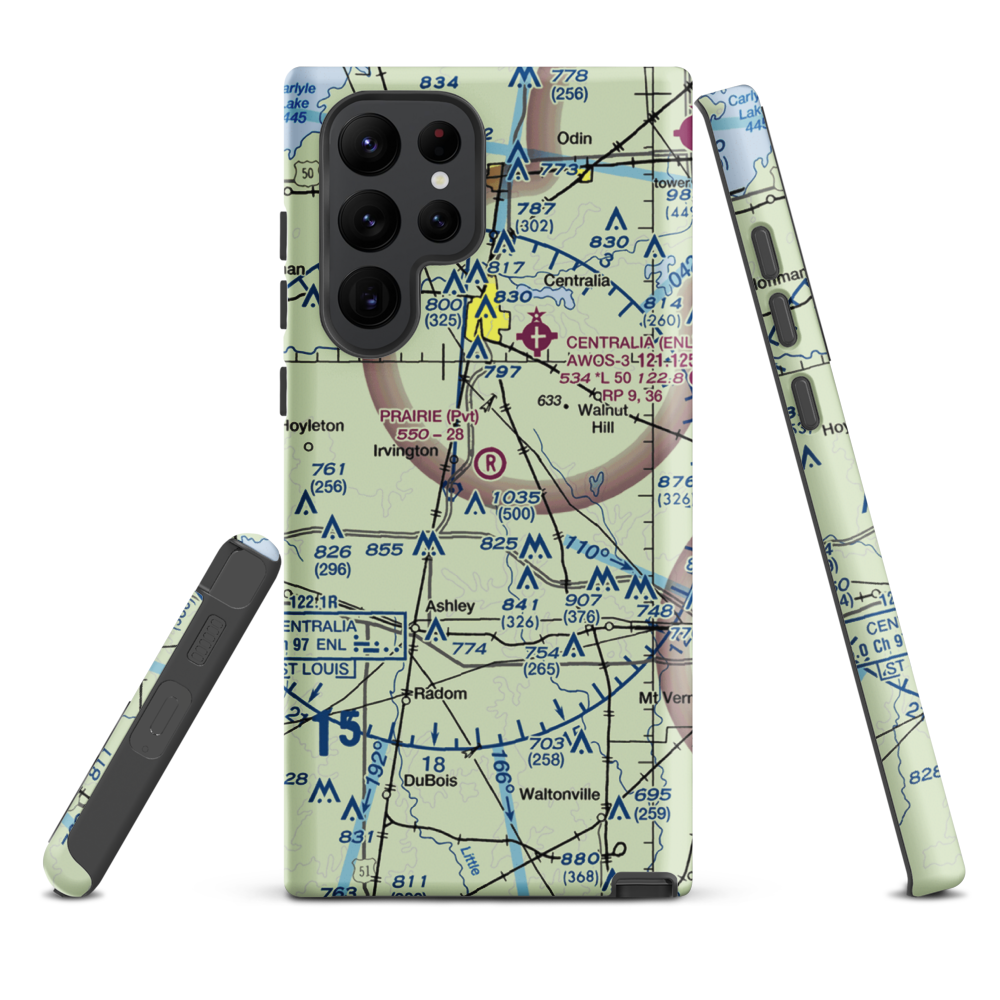 Prairie Airport (83IS) VFR Sectional Samsung Phone Case Samsung Galaxy S22 Ultra model shown