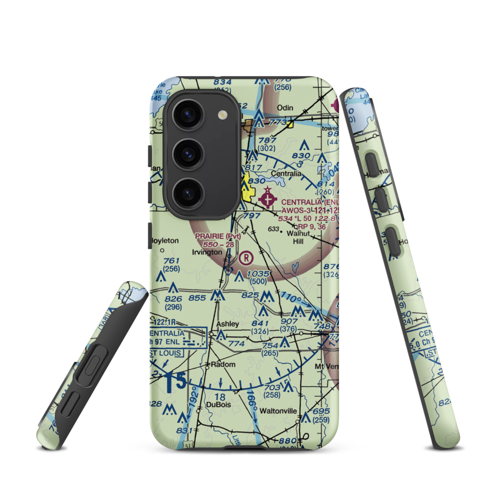 Prairie Airport (83IS) VFR Sectional Samsung Phone Case Samsung Galaxy S23 model shown