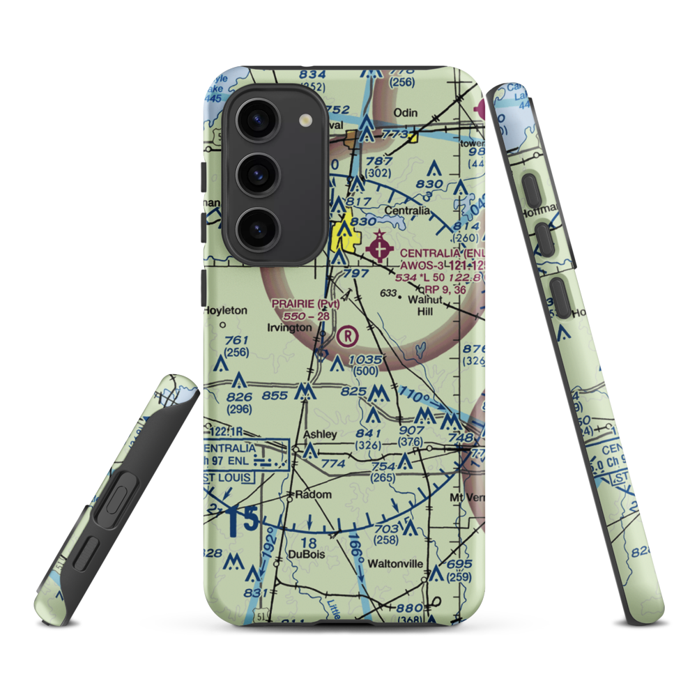 Prairie Airport (83IS) VFR Sectional Samsung Phone Case Samsung Galaxy S23 Plus model shown