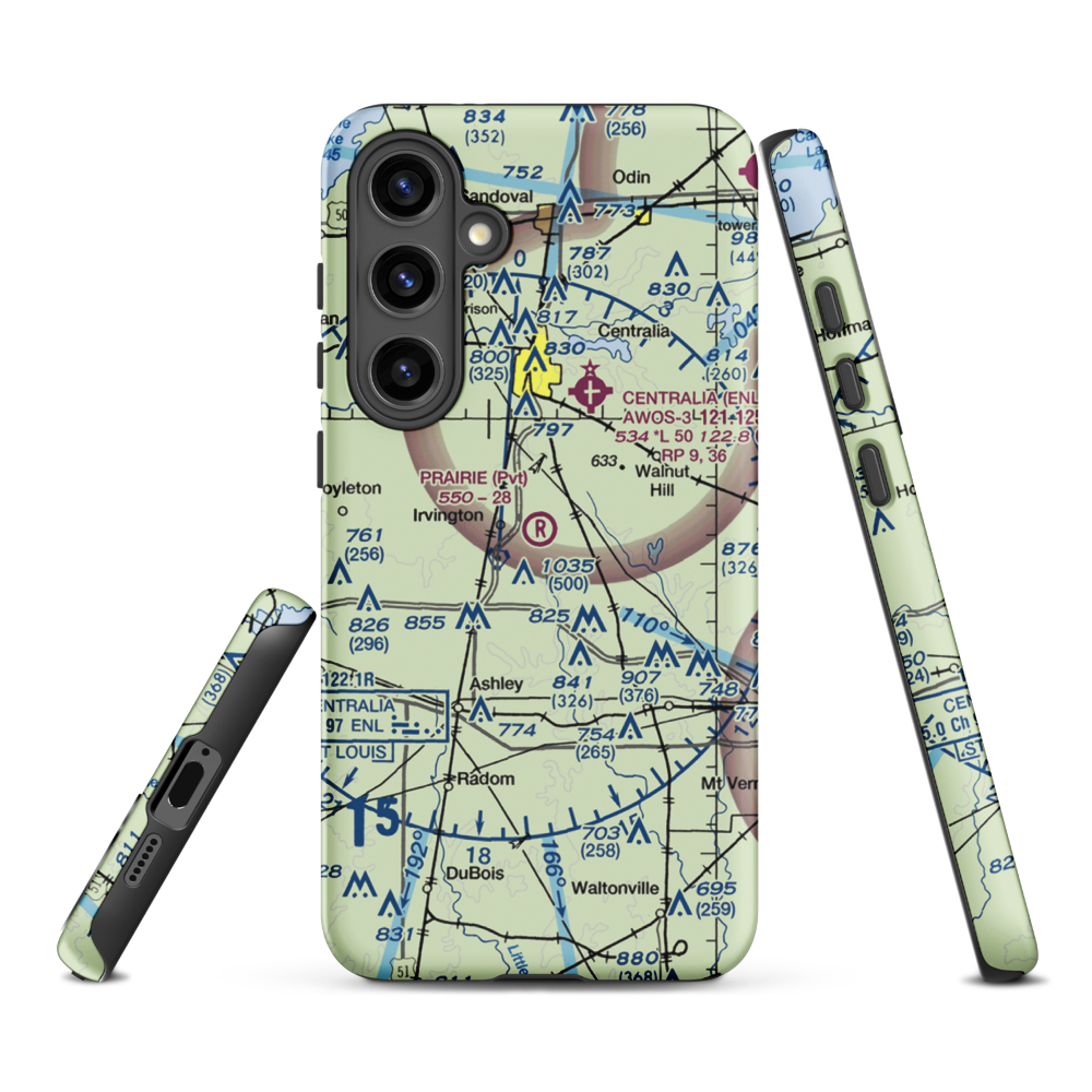 Prairie Airport (83IS) VFR Sectional Samsung Phone Case Samsung Galaxy S24 Plus model shown