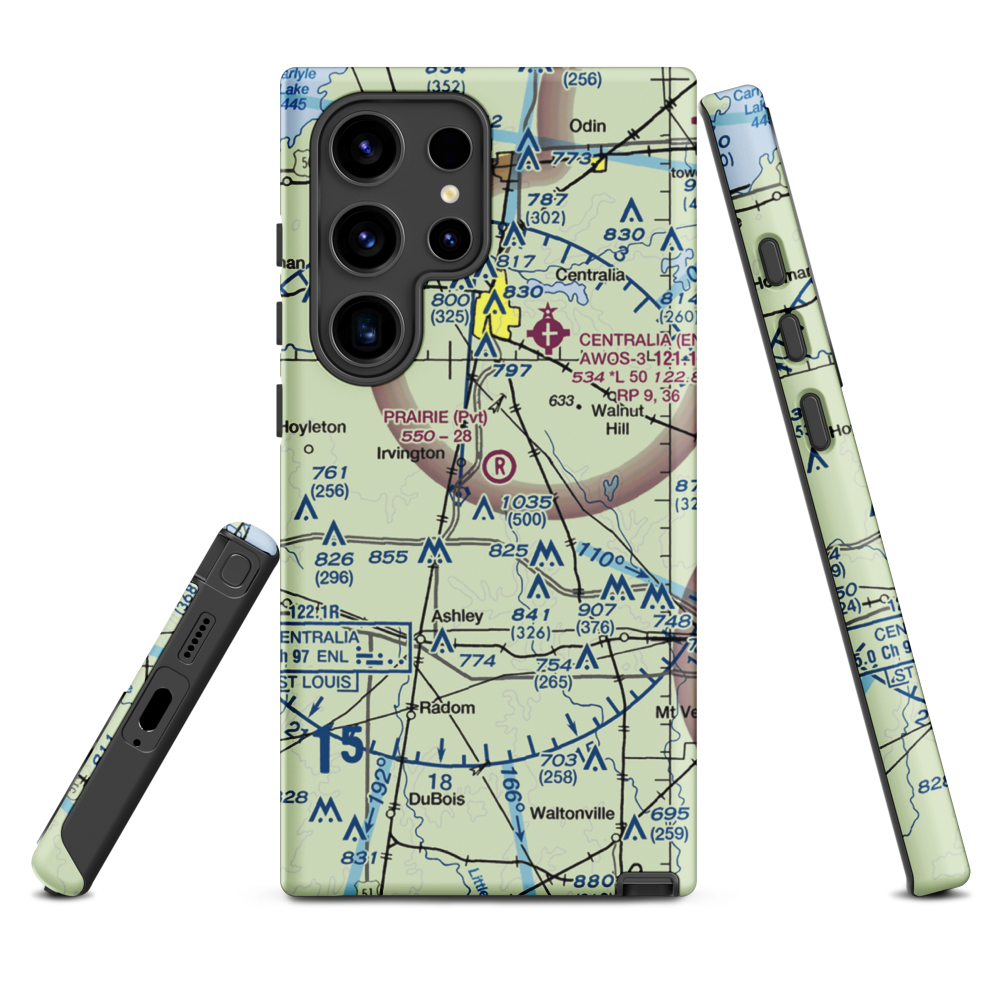 Prairie Airport (83IS) VFR Sectional Samsung Phone Case Samsung Galaxy S24 Ultra model shown
