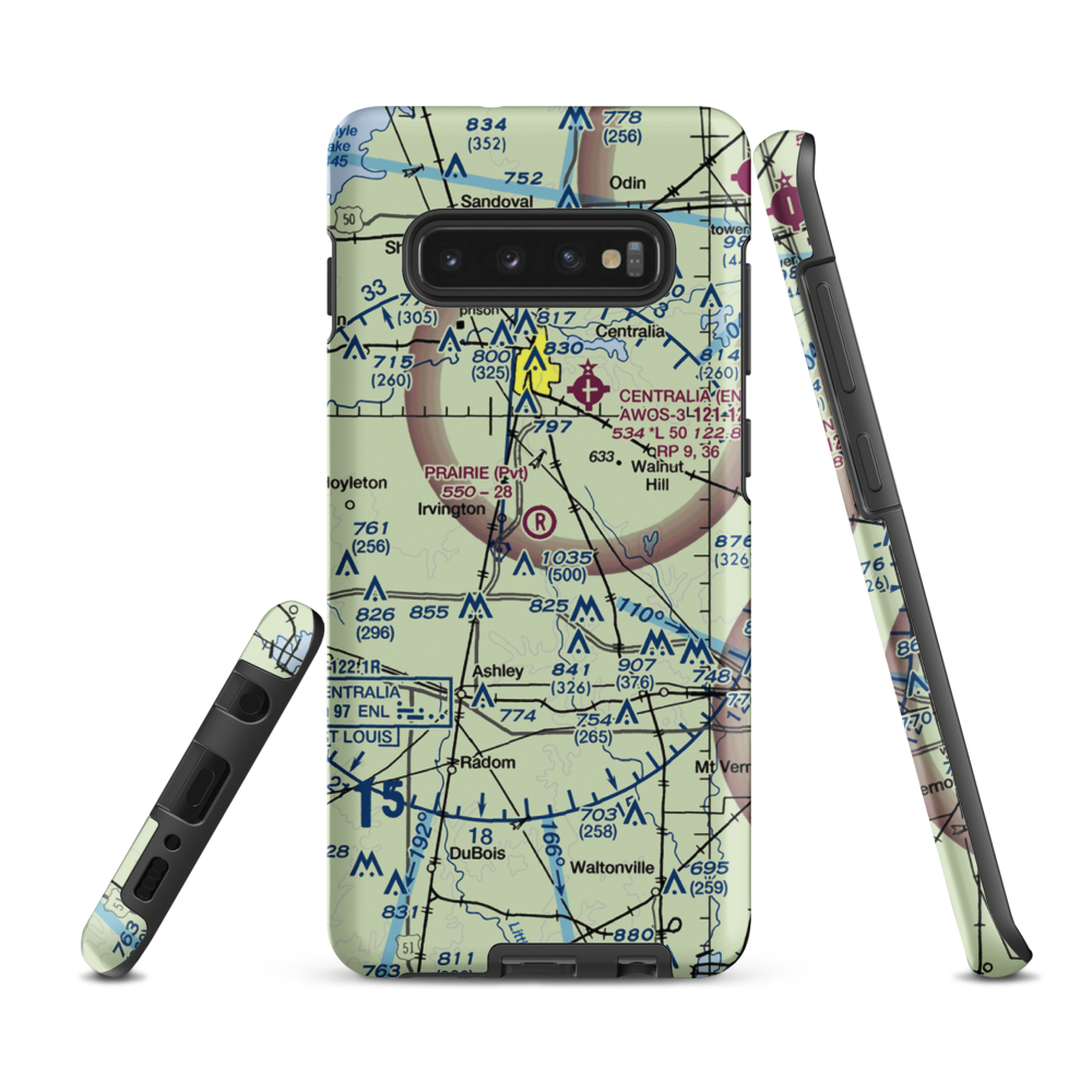 Prairie Airport (83IS) VFR Sectional Samsung Phone Case Samsung Galaxy S10 Plus model shown