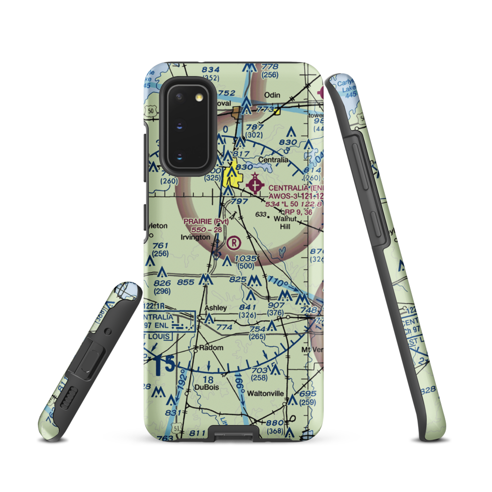 Prairie Airport (83IS) VFR Sectional Samsung Phone Case Samsung Galaxy S20 model shown