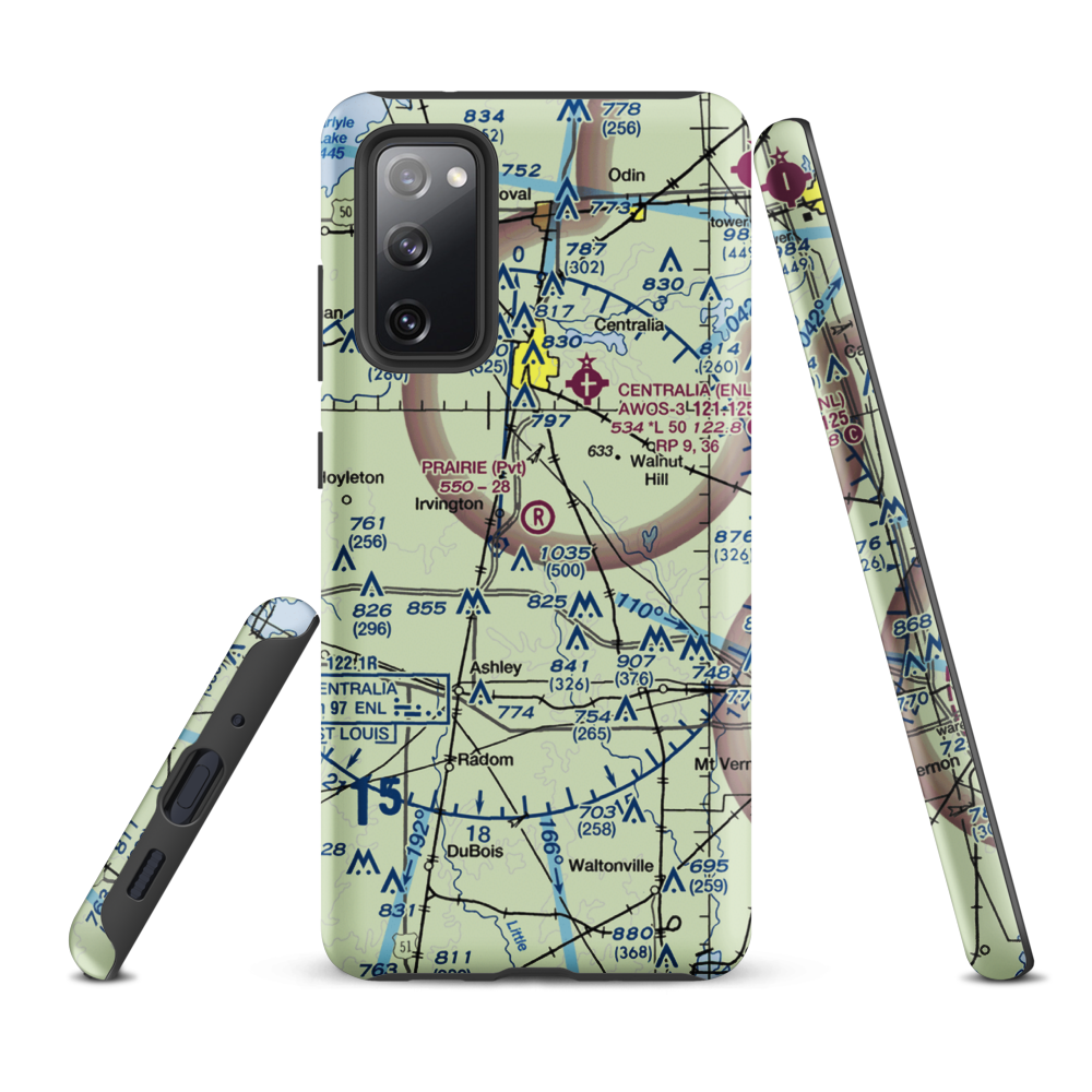 Prairie Airport (83IS) VFR Sectional Samsung Phone Case Samsung Galaxy S20 FE model shown