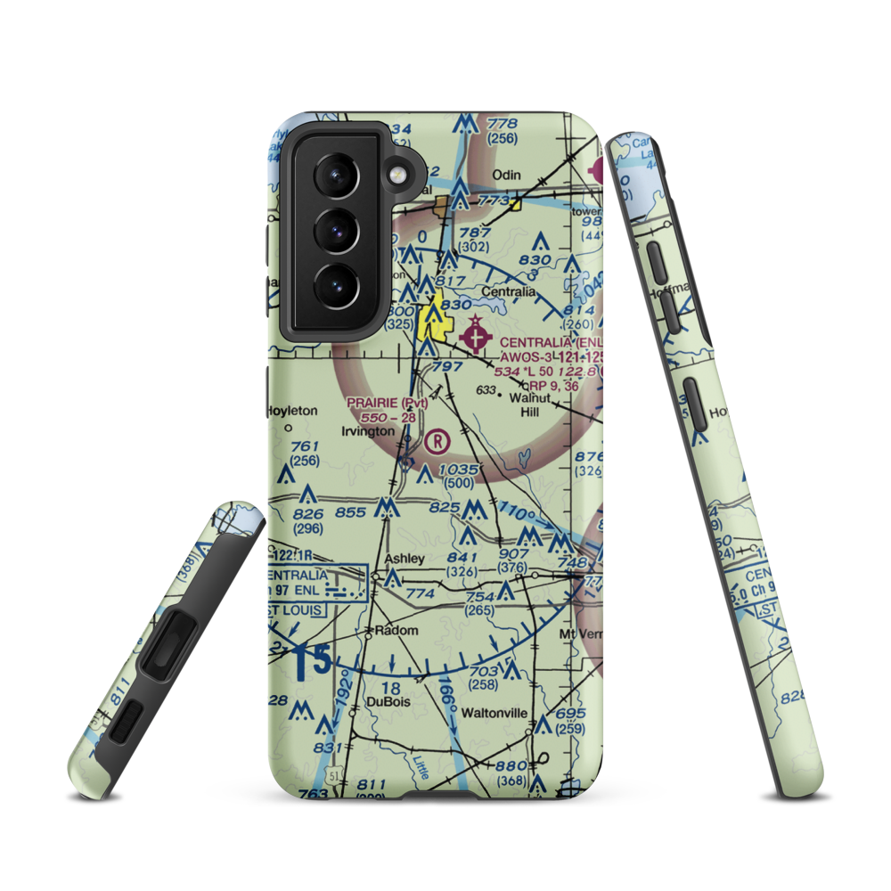 Prairie Airport (83IS) VFR Sectional Samsung Phone Case Samsung Galaxy S21 model shown