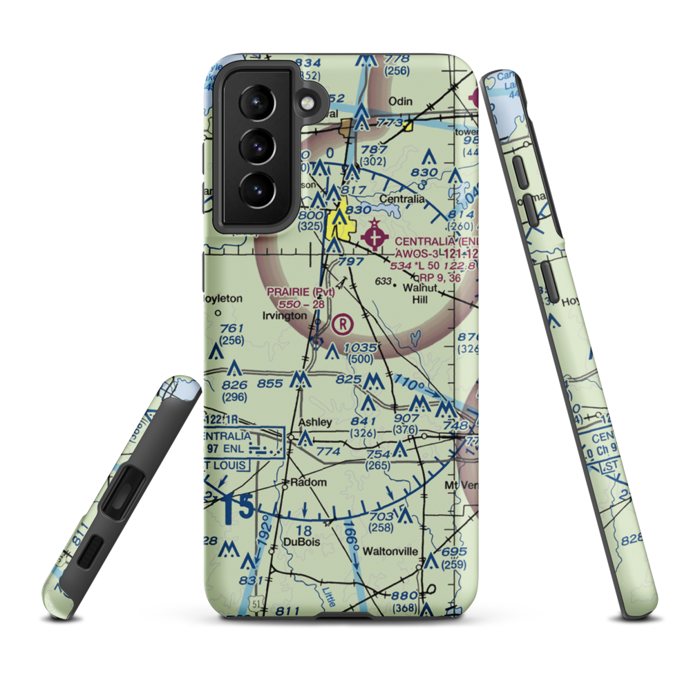 Prairie Airport (83IS) VFR Sectional Samsung Phone Case Samsung Galaxy S21 Plus model shown
