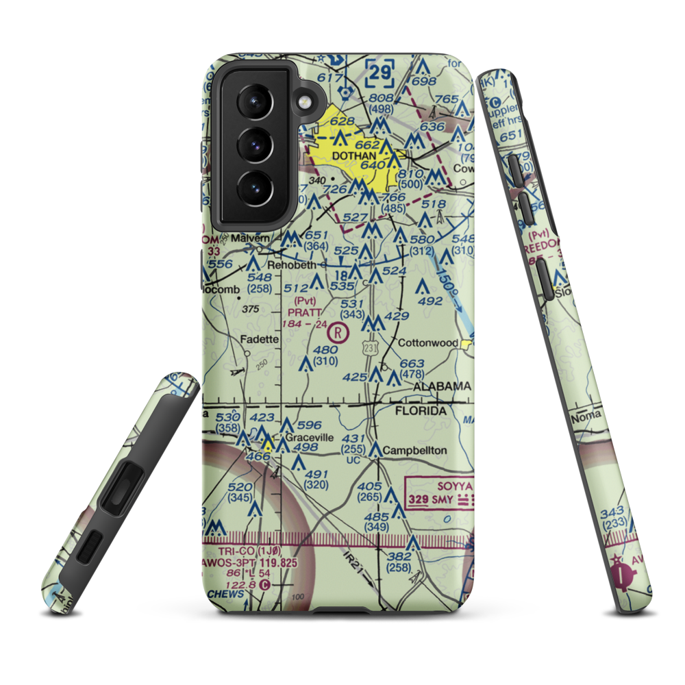 Pratt Landing Airport (7AL7) VFR Sectional Samsung Phone Case Samsung Galaxy S21 Plus model shown