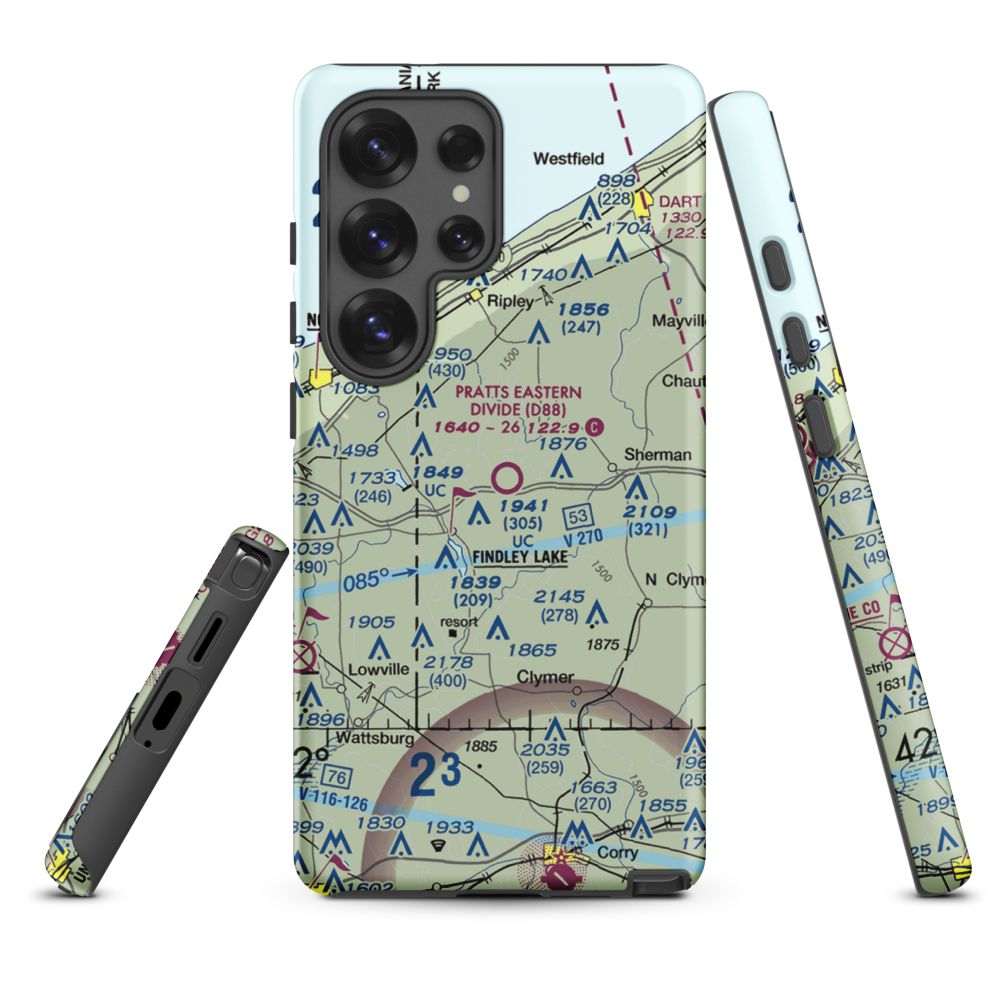 Pratt's Eastern Divide Airport (D88) VFR Sectional Samsung Phone Case Samsung Galaxy S25 Ultra model shown